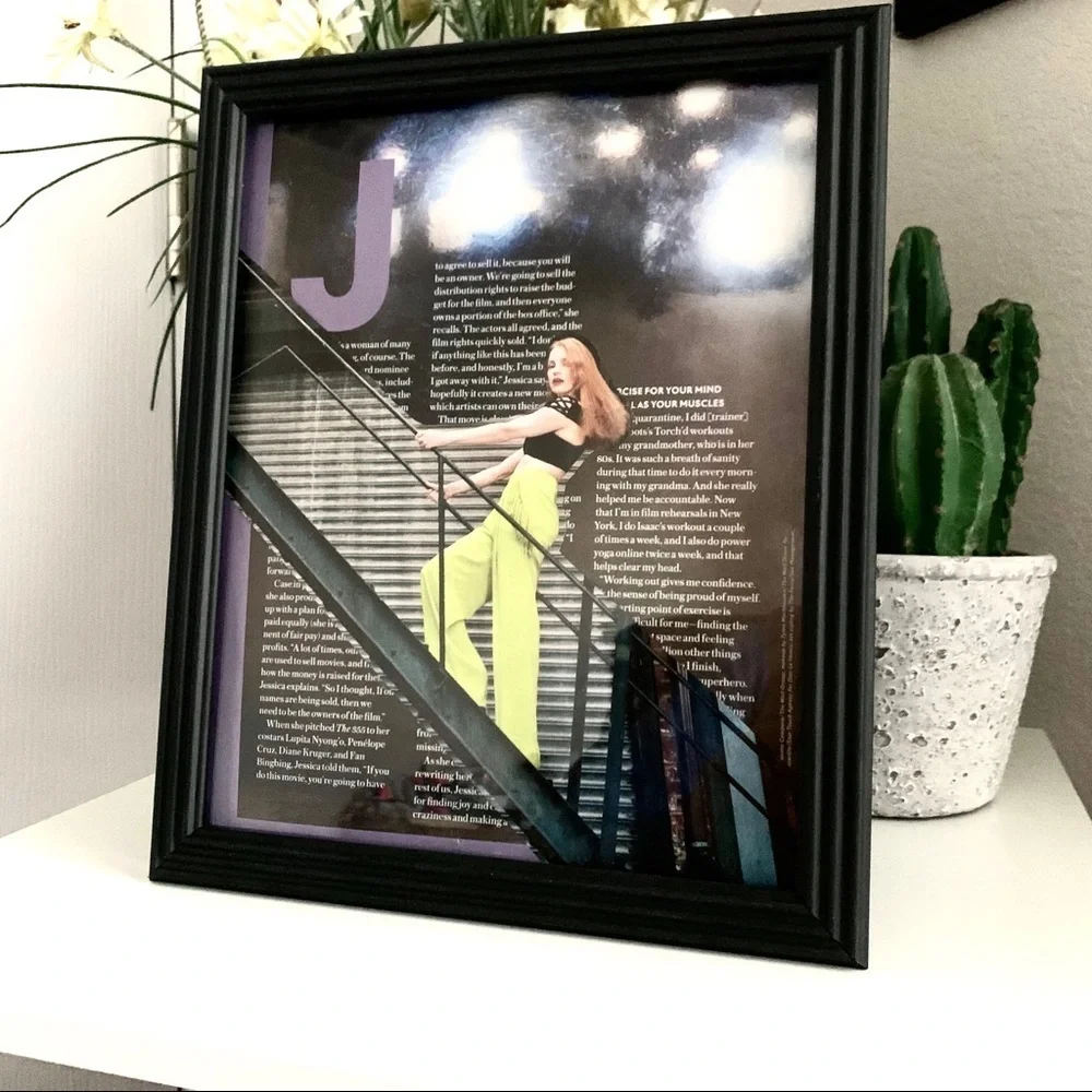 Jessica Chastain Lime Pants Editorial Collage Wall Art Bold Modern Fashion Print